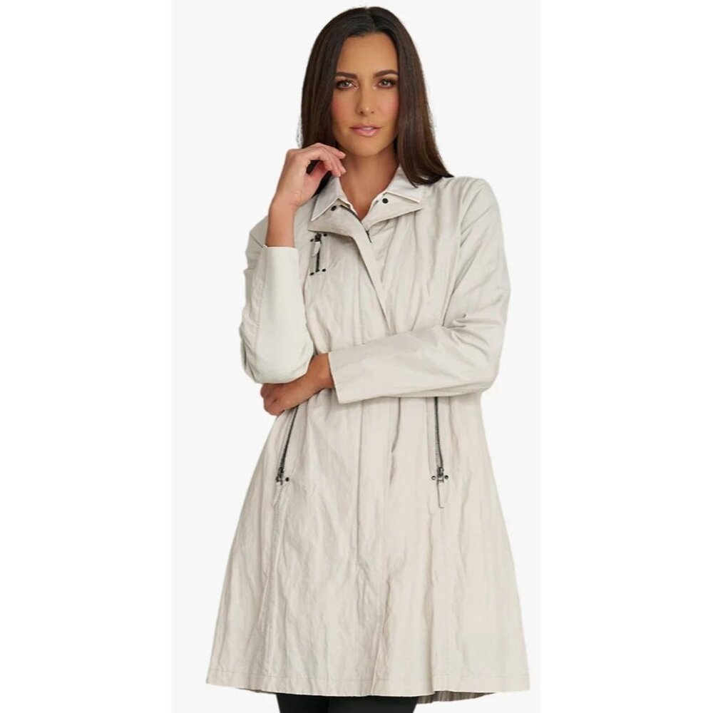 Stella Carakasi Favorite Jacket Womens Size Large Gray Crinkle Timeless Capsule